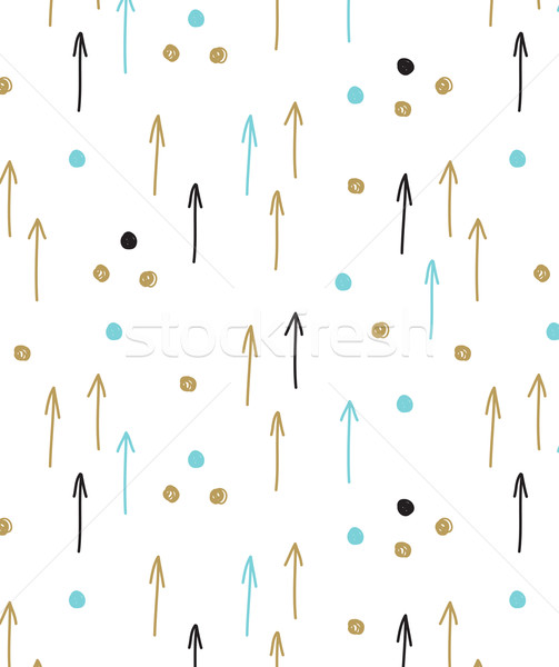 Seamless pattern with arrows and spots Stock photo © mcherevan