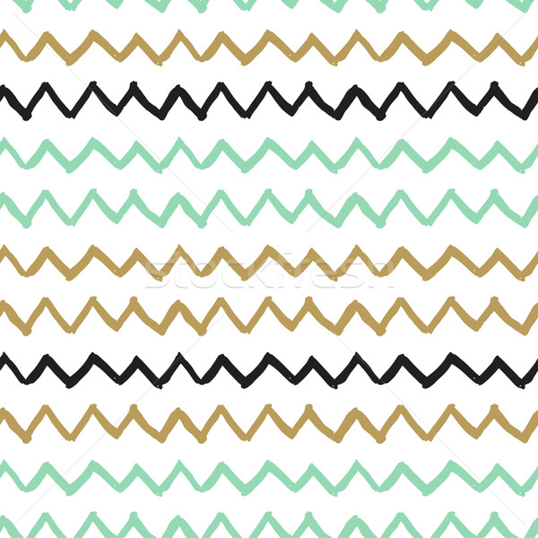 Vector seamless pattern. Abstract background with zigzag brush strokes. Stock photo © mcherevan