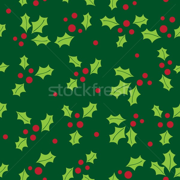 Karácsony bogyó levelek sötét zöld természet Stock fotó © mcherevan