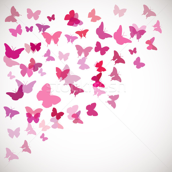 Roz fluturi colţ abstract fluture floare Imagine de stoc © mcherevan
