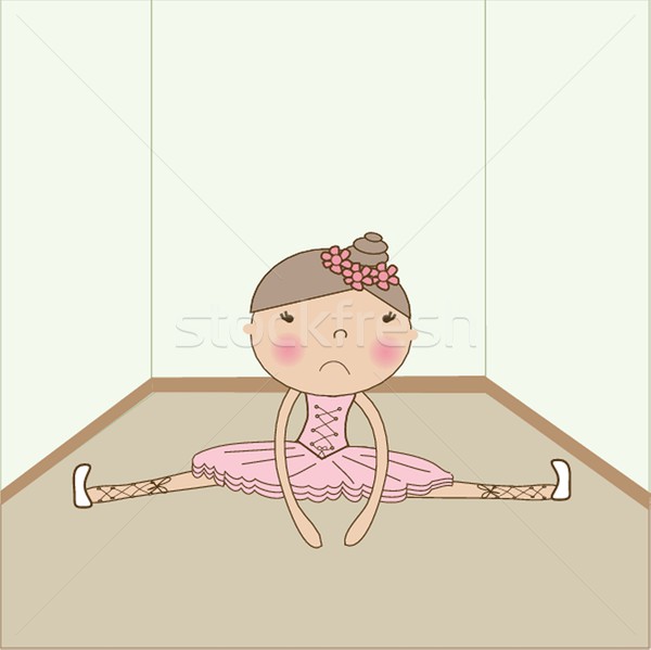 Cute sad ballerina fell on the floor Stock photo © mcherevan