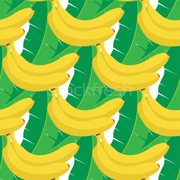 Seamless stylish pattern with fresh yellow bananas in flat style. Bananas pattern for cloth, textile Stock photo © mcherevan