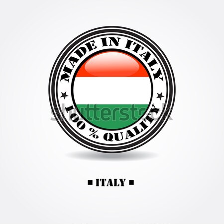 Bandeira italiana projeto mapa assinar teia Foto stock © mcherevan