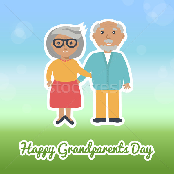 Stock photo: Happy Grandparents day card. Vector illustration. 