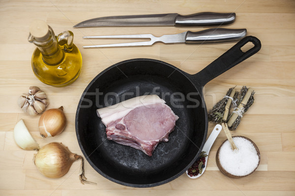 Pièce délicieux fraîches brut porc [[stock_photo]] © mcherevan