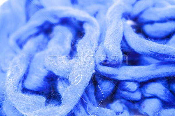 Navy blue piece of Australian sheep wool Merino breed close-up on a white background Stock photo © mcherevan