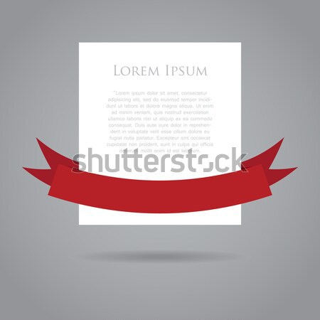 Note paper with red banner. Vector illustration for your design Stock photo © mcherevan