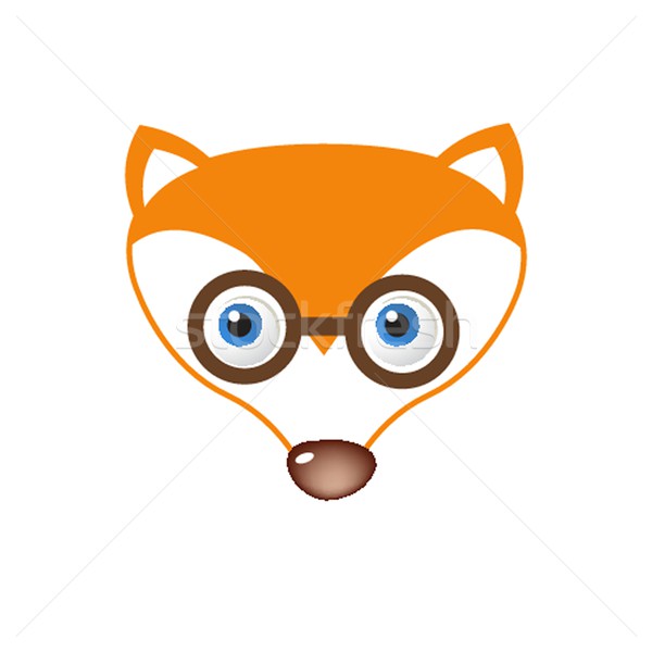 Clever Fox face in eyeglasses. Stock photo © mcherevan