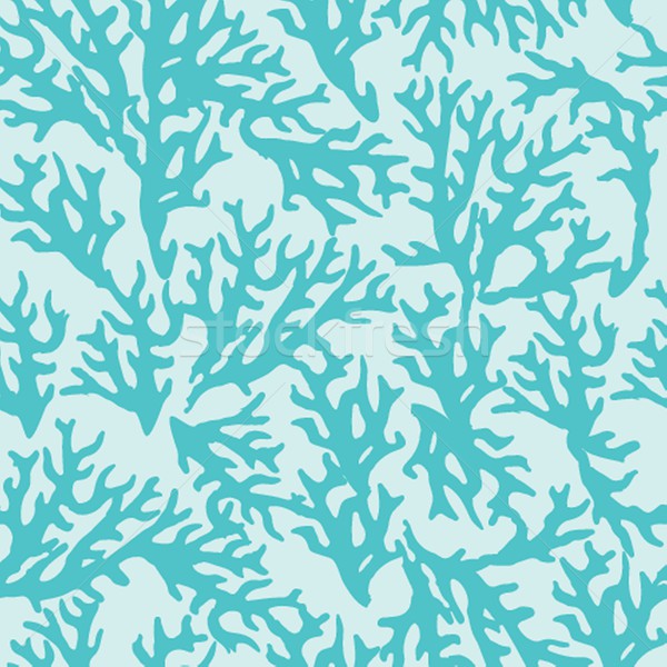 Vector seamless pattern with blue coral. Good for textile, wallpapers, paper. Stock photo © mcherevan