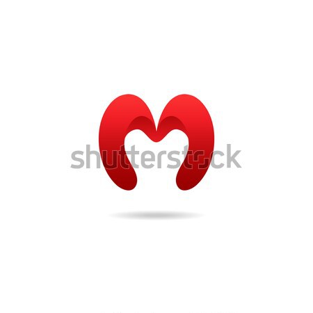 Letter M Logo Design Template In Red Colors Vector Logotype
