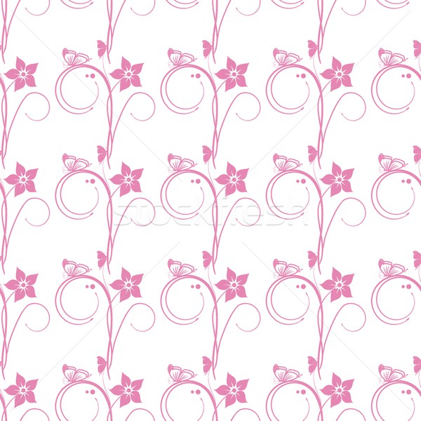 Elegant flowers seamless pattern. Vector illustration in pastel pink colors Stock photo © mcherevan