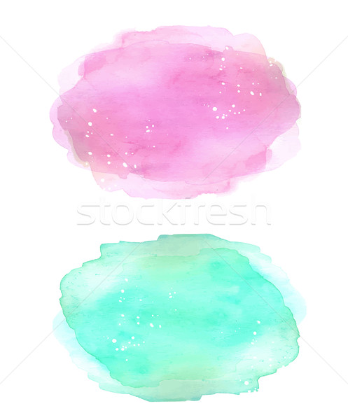 Stock photo: Colorful soft colors watercolor blue and pink texture background. 