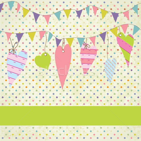 Vintage frame with birthday bunting flags Stock photo © mcherevan