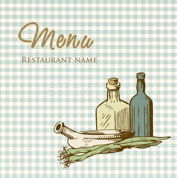 Restaurant Weinbar Menü Design abstrakten Stock foto © mcherevan