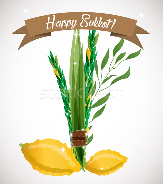 Holiday of Sukkot vector illustration. Stock photo © mcherevan