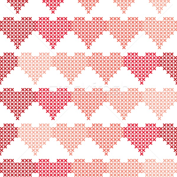 Seamless pattern with embroidered hearts Stock photo © mcherevan