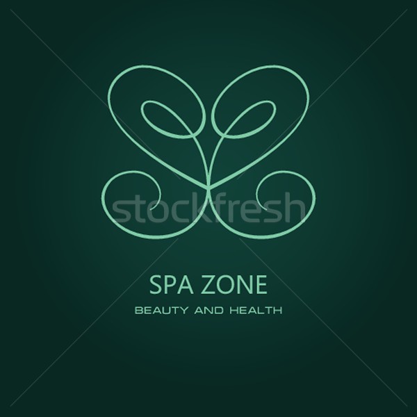 Woman's spa salon logo sign with butterfly. Abstract design concept for beauty salon. Stock photo © mcherevan