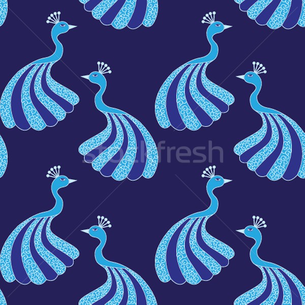 Seamless pattern of beautiful  magic peacocks Stock photo © mcherevan