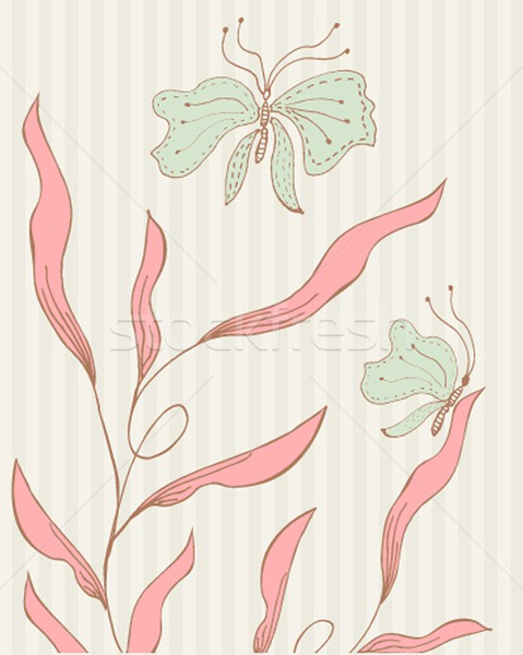 Vintage vector frame on floral background Stock photo © mcherevan