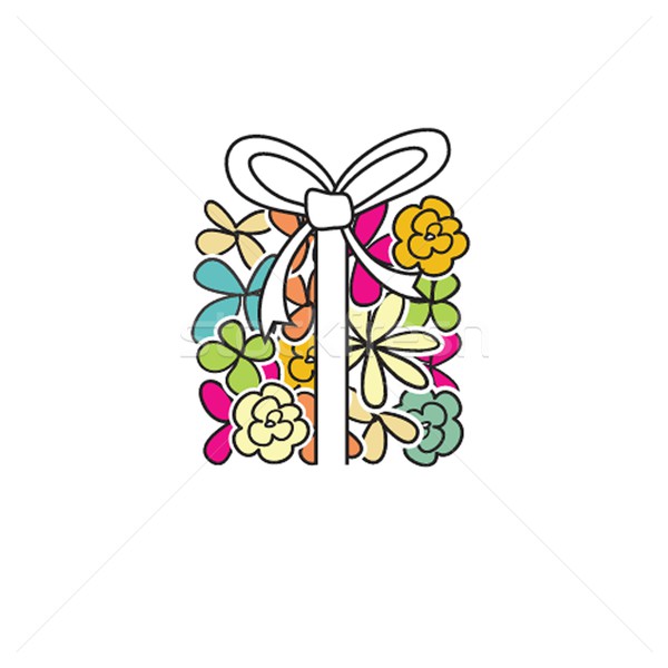 Cute aanwezig bloem vak lichtblauw liefde Stockfoto © mcherevan