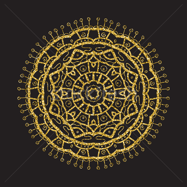 Jahrgang Gold glitter Mandala Vektor Kreis Stock foto © mcherevan