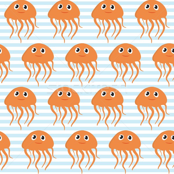 Seamless pattern with octopus and ramp. Easy editable. Stock photo © mcherevan