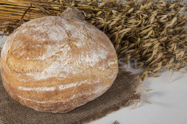 Сток-фото: белый · буханка · домашний · хлеб · таблице · рожь