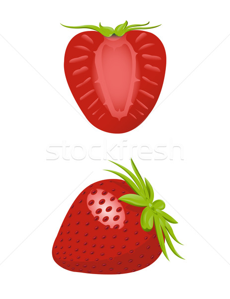 Vector fresa todo mitad alimentos frutas Foto stock © Mcklog