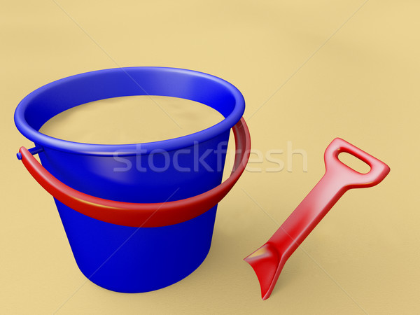 Bucket, shovel and sand Stock photo © Mcklog