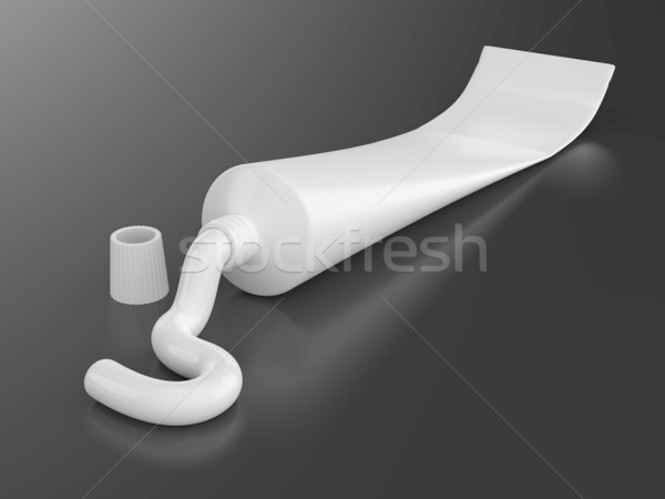 [[stock_photo]]: Générique · dentifrice · isolé · tube · fond