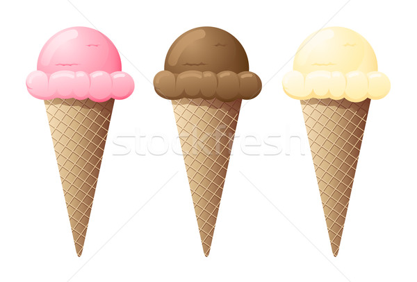 Foto stock: Hielo · vector · diferente · helado · sabores · verano