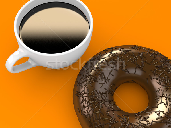 Foto stock: Buñuelo · chocolate · alimentos · café · torta · estudio