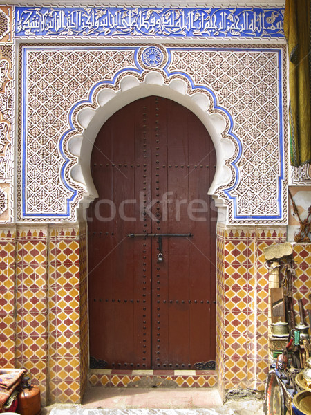 вход двери украшения Марокко север Африка Сток-фото © mdfiles