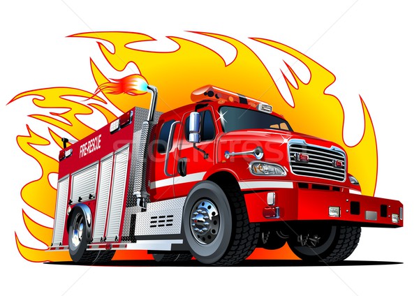 Vektor rajz tűzoltóautó tűzoltóautó eps10 formátum Stock fotó © mechanik