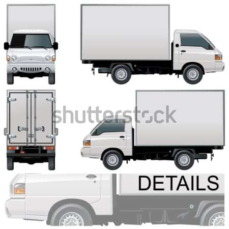 Stock fotó: Vektor · házhozszállítás · teher · teherautó · eps8 · fém