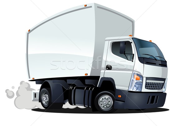 Foto stock: Vector · Cartoon · entrega · carga · camión · grupos