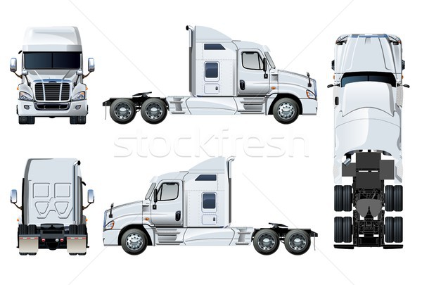 Vector semi-truck template isolated on white Stock photo © mechanik