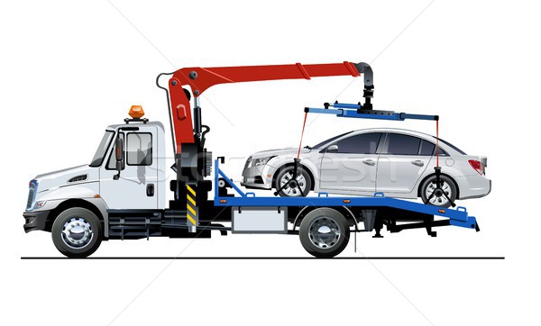 Vector tow truck template isolated on white Stock photo © mechanik