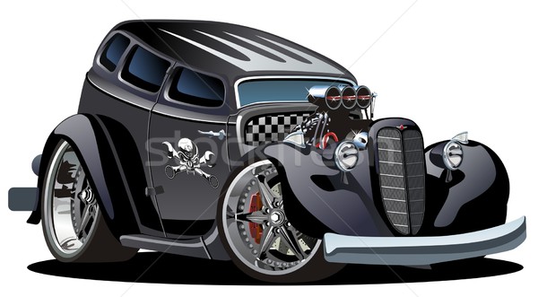 Vector cartoon hotrod vector illustration © mechanik (#566573) | Stockfresh