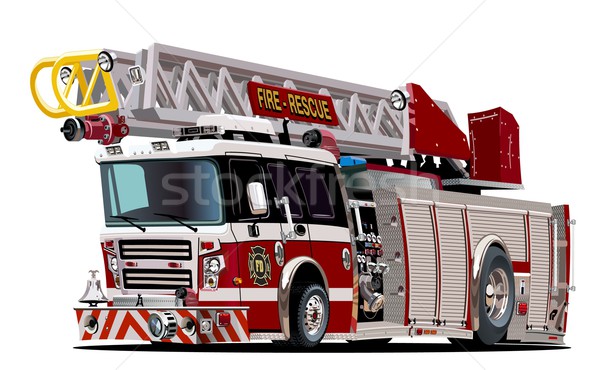 Vector Cartoon Fire Truck Stock photo © mechanik