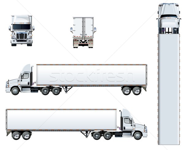 Stock photo: Vector truck template isolated on white