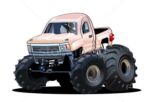 Imagine de stoc: Desen · animat · monstru · camion · vector · izolat · alb