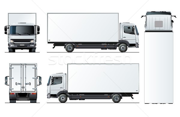 Vektor Lkw Vorlage Isoliert Weiss Auto Vektor Grafiken C Mechanik 9371432 Stockfresh