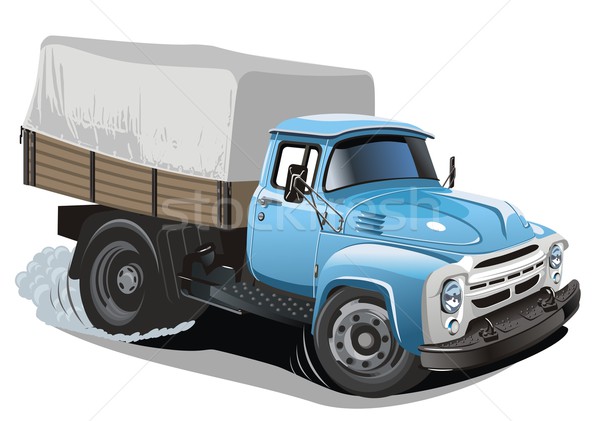 Foto stock: Vetor · desenho · animado · entrega · carga · caminhão · eps8