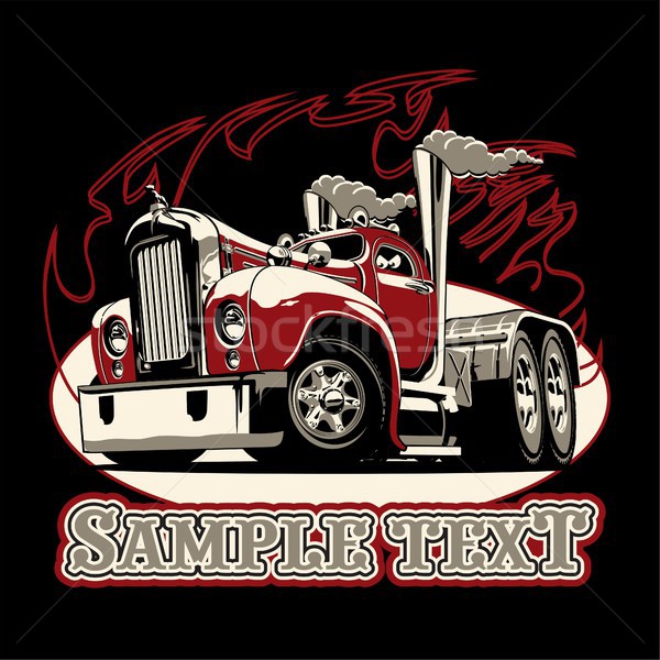 Cartoon retro semi truck Stock photo © mechanik