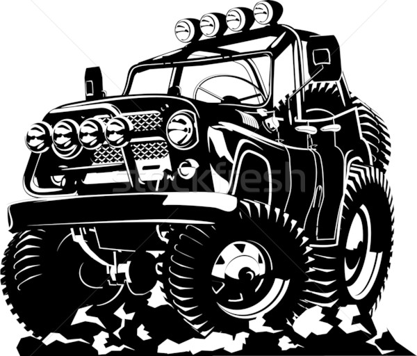 Cartoon jeep odizolowany biały wektora format Zdjęcia stock © mechanik