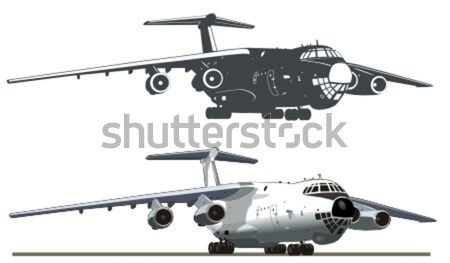 Cartoon Military Airplane Stock photo © mechanik