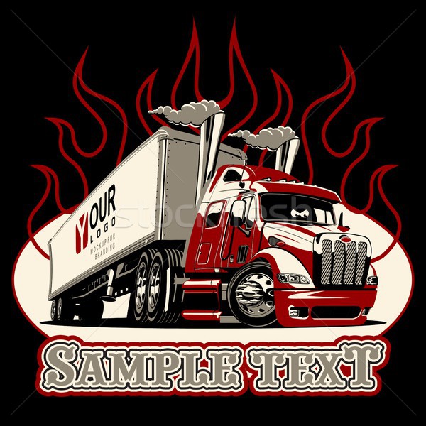 Vector cartoon semi truck template Stock photo © mechanik