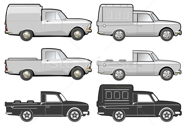 Foto stock: Entrega · carga · carro · arte · tráfego · cortina