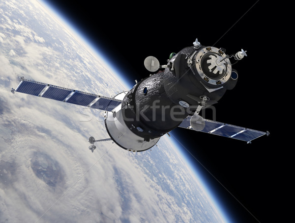 Statek kosmiczny orbita ziemi niebo wygaśnięcia tle Zdjęcia stock © mechanik
